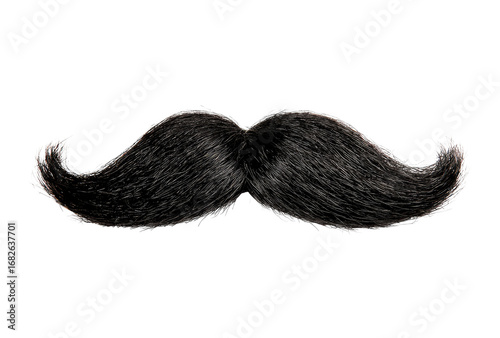 Full black handlebar mustache against black