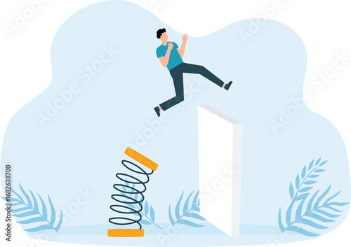 Business finance for business success , Businessmen jumping from springboard concept,

