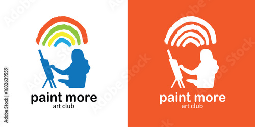 Colorful painting art logo symbol for versatile design projects.