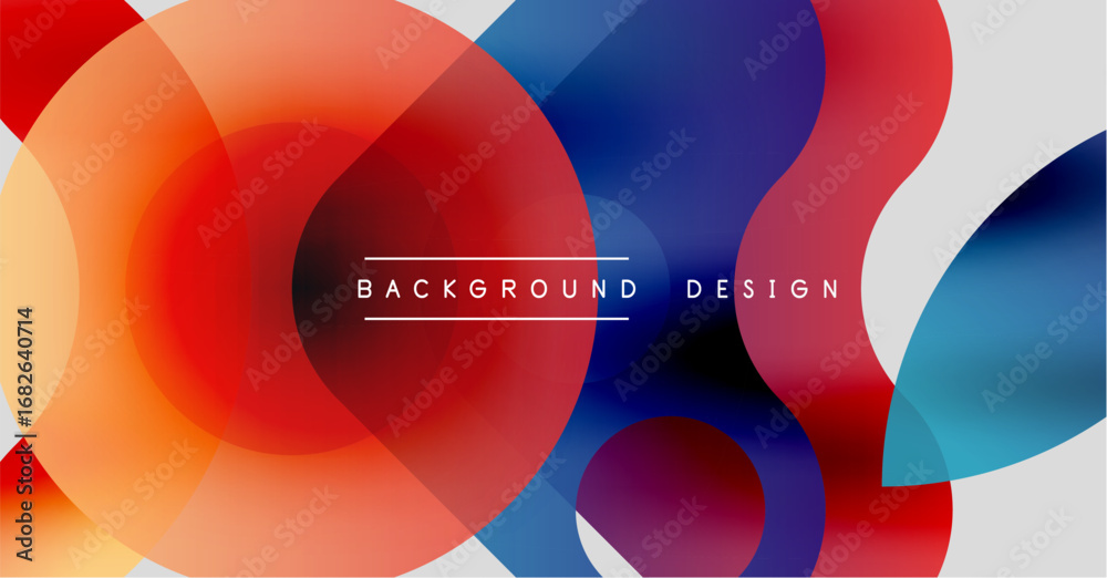 Obraz premium Abstract colorful circles overlap creating dynamic visual effect. Modern design suitable for backgrounds, presentations.