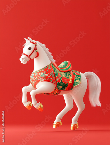 3D cartoon horse illustration