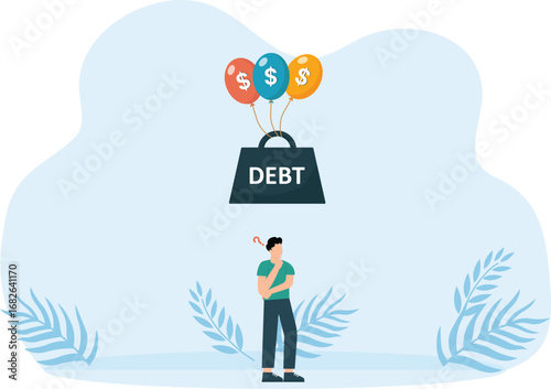 Taxation problem for wealth accumulation, Cannot rising up cause of debt burden and debt burden for balloon with dollar money concept, 

