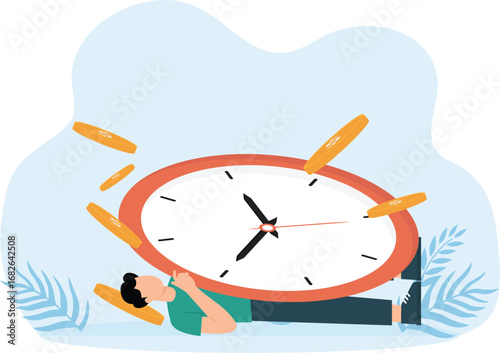Time out of work to earn money and Creativity talking concept,

