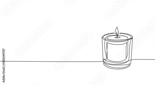 Simple candle in glass holder