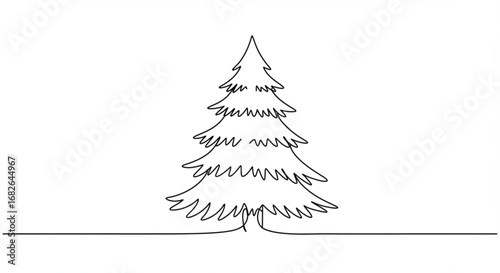 Minimalist handdrawn christmas tree