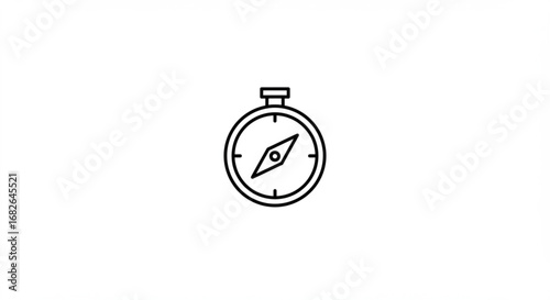 Vintage stopwatch with compass icon