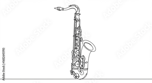 Saxophone line art illustration