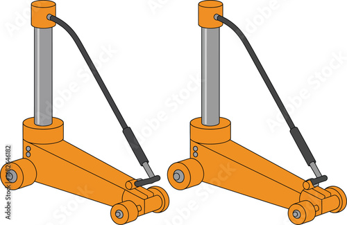 Hydraulic floor jack illustration for auto repair and lifting