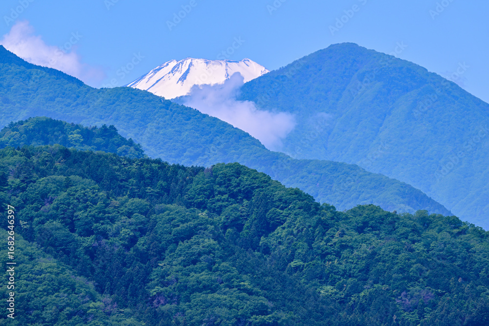 Fototapeta premium 丹沢連峰と富士山