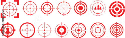 Target icon set.target icon on isolated background. Crosshair icon in black.Editable Stroke, Pixel Perfect, Stock Illustration. Goal symbol collection. Darts icon. Hitting the bullseye icon line.