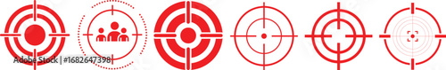Target icon set.target icon on isolated background. Crosshair icon in black.Editable Stroke, Pixel Perfect, Stock Illustration. Goal symbol collection. Darts icon. Hitting the bullseye icon line.
