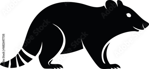 Wombat Animal Vector Logo in Black and White, Minimalist and Simple Design, Perfect for Wildlife Branding, Nature Illustration, and Unique Animal Identity
