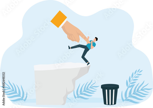 Bossy take businessman in trash and social issues for business success concept, 

