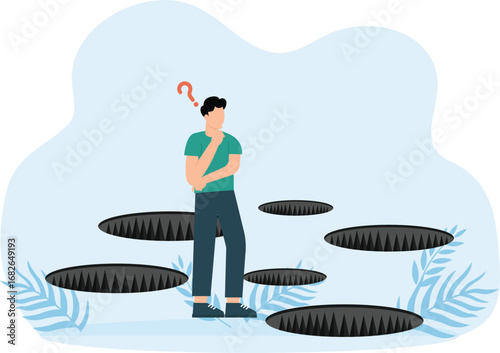 Businessmen are standing looking at the target with obstacles for business success concept,

