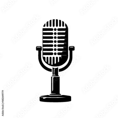 Vintage Microphone Vector Illustration