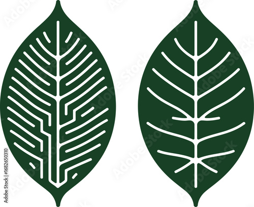 Modern leaf logo design green leaves nature inspired graphic art