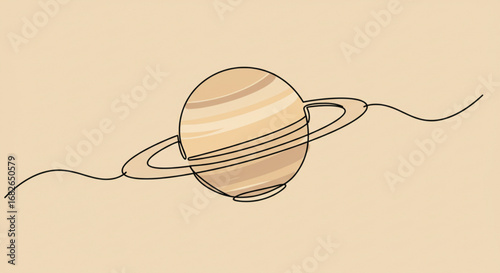 Saturn Line Art