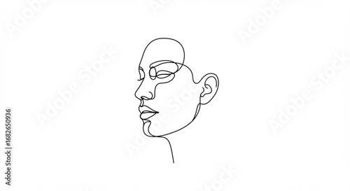 Minimalist Line Art Portrait of a Woman