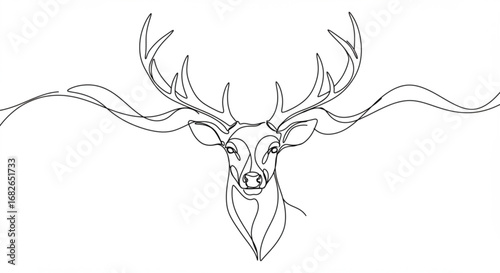 One Line Deer