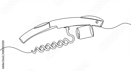 Continuous Line Drawing of a Corkscrew