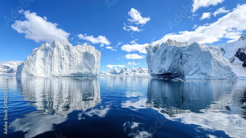 Wallpaper Mural Majestic iceberg formations reflect calm water bright blue sky, creating serene atmosphere Torontodigital.ca