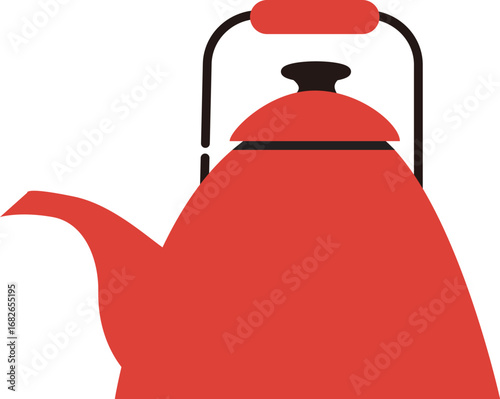 赤いオシャレなやかんのベクターイラスト