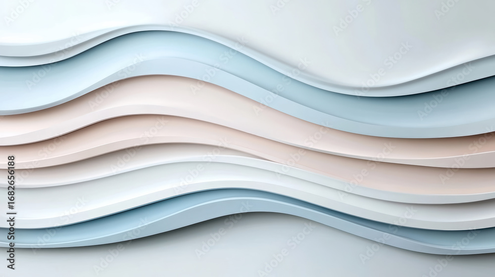 Obraz premium Soft waves pastel colors create soothing abstract texture. gentle curves evoke calmness
