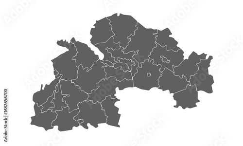 Ukraine Map.Dnipropetrovsk Oblast map.isolated on white background for website layouts,background,education, precise,customizable,Travel worldwide,map silhouette backdrop,earth geography, political.