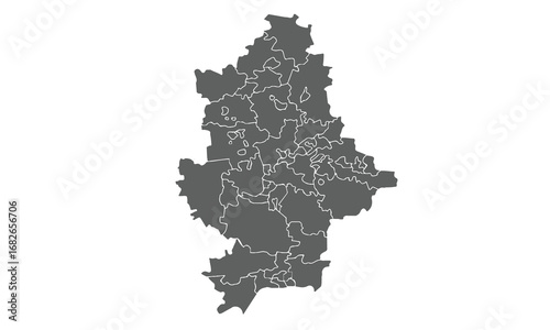 Ukraine Map.Donetsk Oblast map.isolated on white background for website layouts,background,education, precise,customizable,Travel worldwide,map silhouette backdrop,earth geography, political,reports.