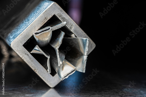 Aluminium profile scraps, metallurgical industry waste for recycling