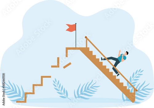 Ladder different ways and competition for business success concept. 

