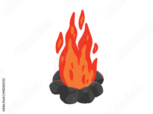 Coal Pile Wood Cartoon Illustration
