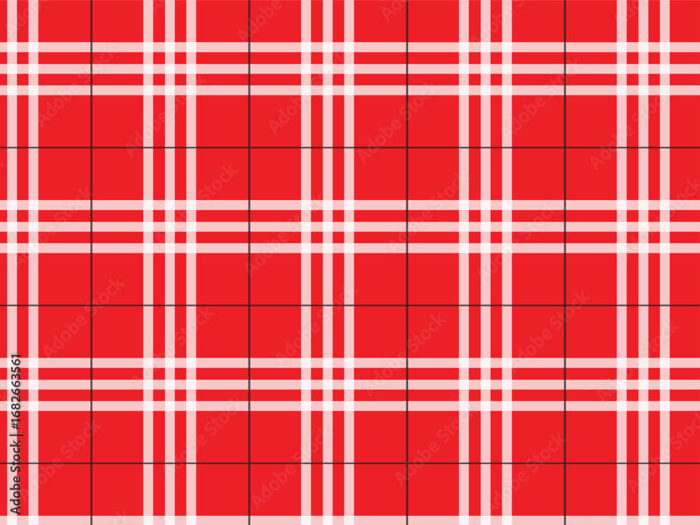 Obraz premium Red Plaid Checkered Gingham Seamless Pattern
