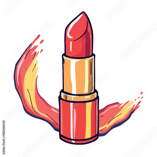 Vsai red lipstick leaving smudged mark on white background