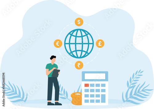 Modern business and currency exchange with online money transactions, Stock trading and open banking platform concept,