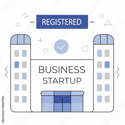 New Company Trademark Registration – Business Startup, Form Design, Brand Naming, Identity Building, and Company Formation Process Flat Vector Illustration
