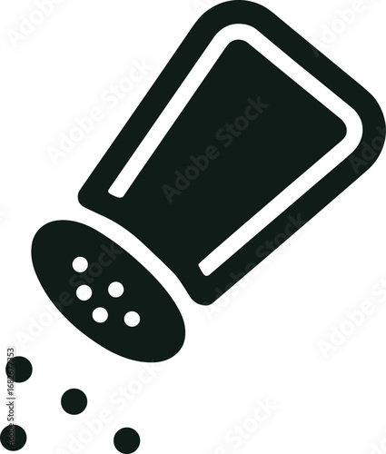 Salt Shaker Icon Minimalist Black and White Design