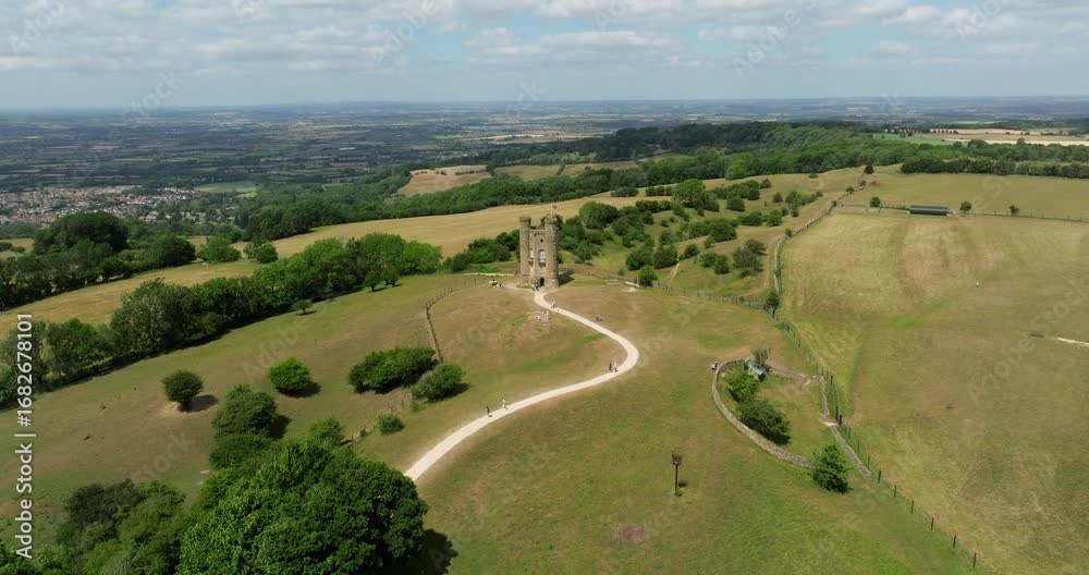 custom made wallpaper toronto digitalAerial View Of Broadway Tower - Folly In Broadway, England - Drone Shot
