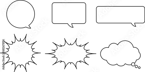 シンプルな吹き出し6種類セット