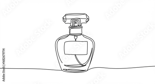 Elegant perfume bottle outline sketch