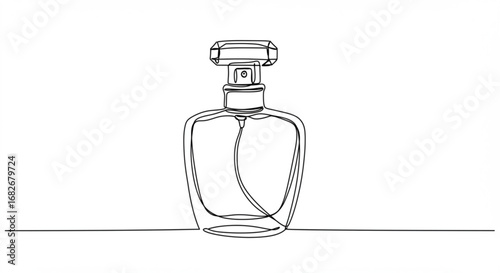Elegant perfume bottle outline drawing