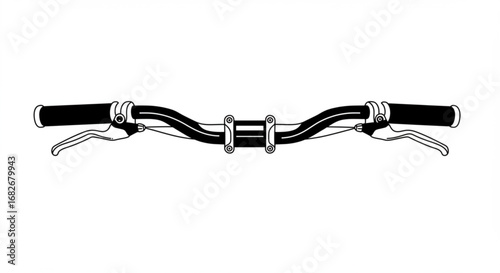 Black exercise bar with rubber handles