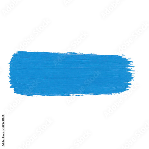Bright Blue Paint Stroke on Black Background for Artistic Designs