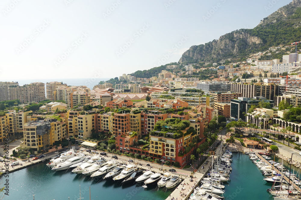 Obraz premium The marina and panorama of skyscrapers in Monaco