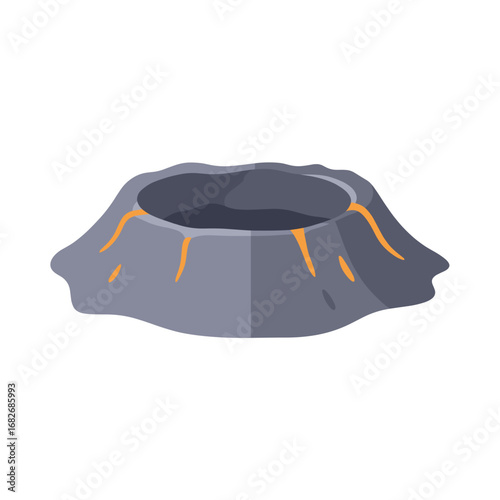 Volcano with Lava Flow
