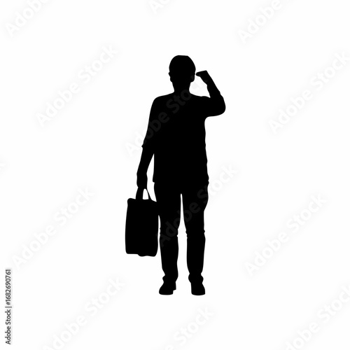 Silhouette of person disinfecting groceries after shopping