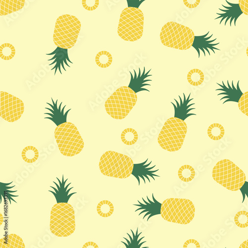 Seamless Pattern with Pineapple