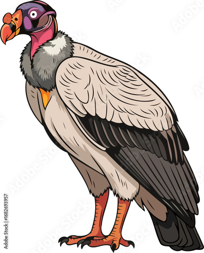 king vultures majestic vigil a masterpiece of avian power and grace, isolated on transparent background