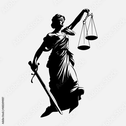  Justice Scales Simple Silhouette Flat Vintage Style Retro Black Icon Symbol, Lady Justice Concept And Goddess Perched  Justice Scales Clip Vector Art Clothing
