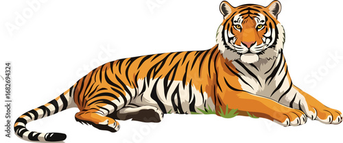 majestic bengal tiger wild beauty, powerful presence, orange stripes, natures apex predator, isolated on transparent background